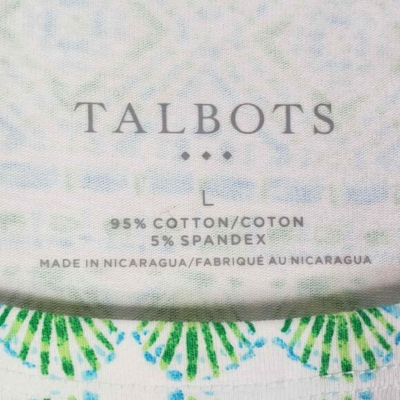 Talbots Tunic Top Size Large L Women’s Popover Blouse Stretch Blue Green - Picture 6 of 8
